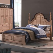 American walnut full solid wood childrens bed 1 5 meters single teenage boy 1 8 double pressure bed wood wax oil