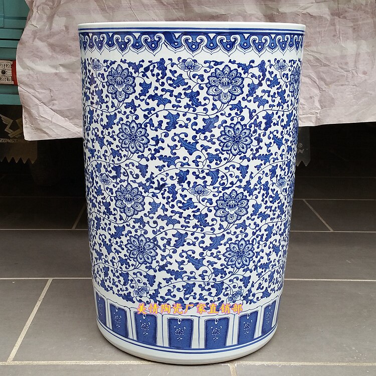 景德镇陶瓷器地图筒图纸筒箭筒书画筒画轴缸伞筒客厅书房摆件花瓶