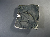 Bao Lao Bao Zhen Song Dynasty Ding Kiln black glaze carved flower with word Pangu porcelain plate specimen