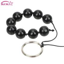 IKOKY Butt Vaginal Plug Glass Ring Handheld Prostate Massage