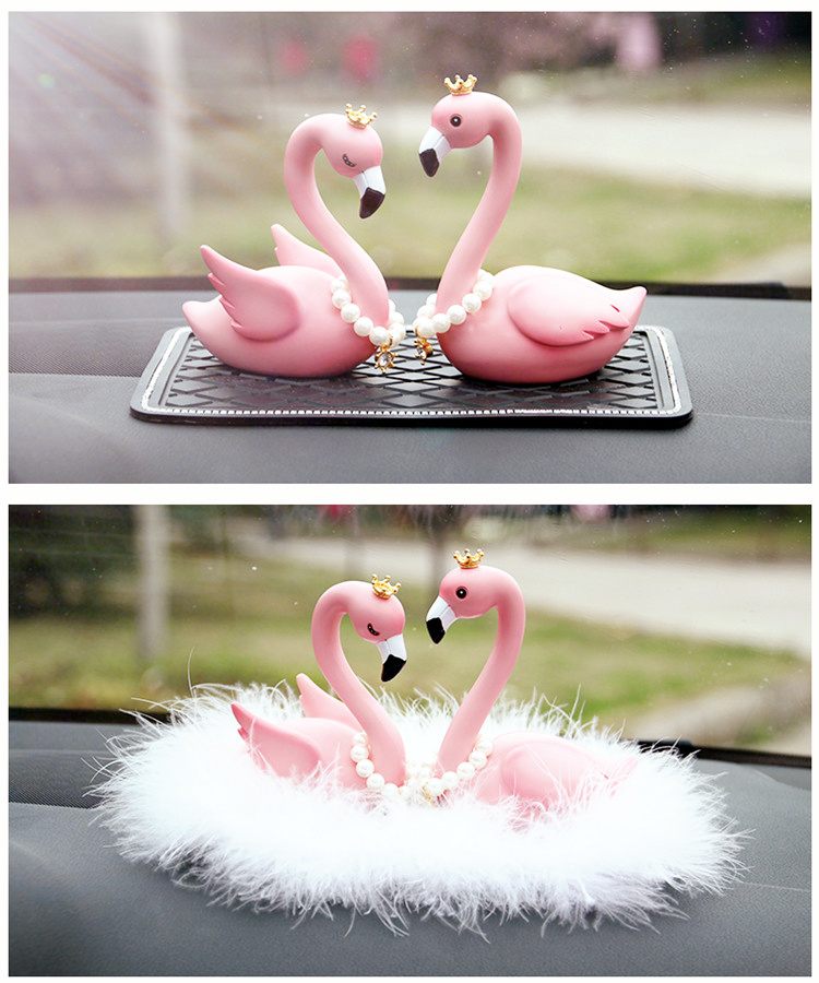 Sáng tạo mới flamingo đồ trang trí xe dễ thương búp bê phụ kiện xe hơi phụ kiện xe hơi xe phụ kiện xe hơi