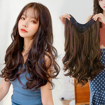 Wig female long hair net red long curly hair One piece incognito hair piece invisible natural big wave u-shaped wig set