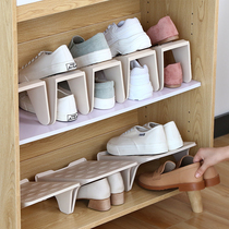 Household double-layer shoe storage rack Plastic integrated shoe holder Simple modern living room wardrobe simple storage shoe rack