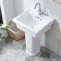 Balcony laundry basin ceramic basin column basin deep sink washing basin single-slot bathroom laundry basin medium laundry sink