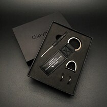 Leather keychain creative personality high-end mens and womens lovers car key chain ring horseshoe buckle key pendant