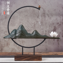 Creative Chinese style back incense burner ornaments living room office Lotus home interior decoration Sandwood incense burner decoration