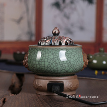 Ancient rhyme celadon electric aromatherapy furnace controllable temperature adjustment timing electric incense burner incense electronic incense burner plug-in incense burner