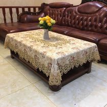 Household European style lace beige fabric Dining table Tea table tablecloth Square rectangular TV cabinet cover Dust cover cloth