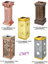 Fashion hotel art glass seat soot bucket Shopping mall indoor square vertical craft glass trash can creativity