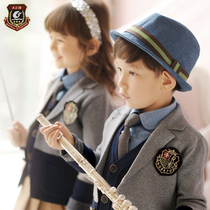 Tianzheng Blue kindergarten garden clothes spring and autumn clothes British College style male and female childrens class clothes Primary school school uniforms spring and autumn suits
