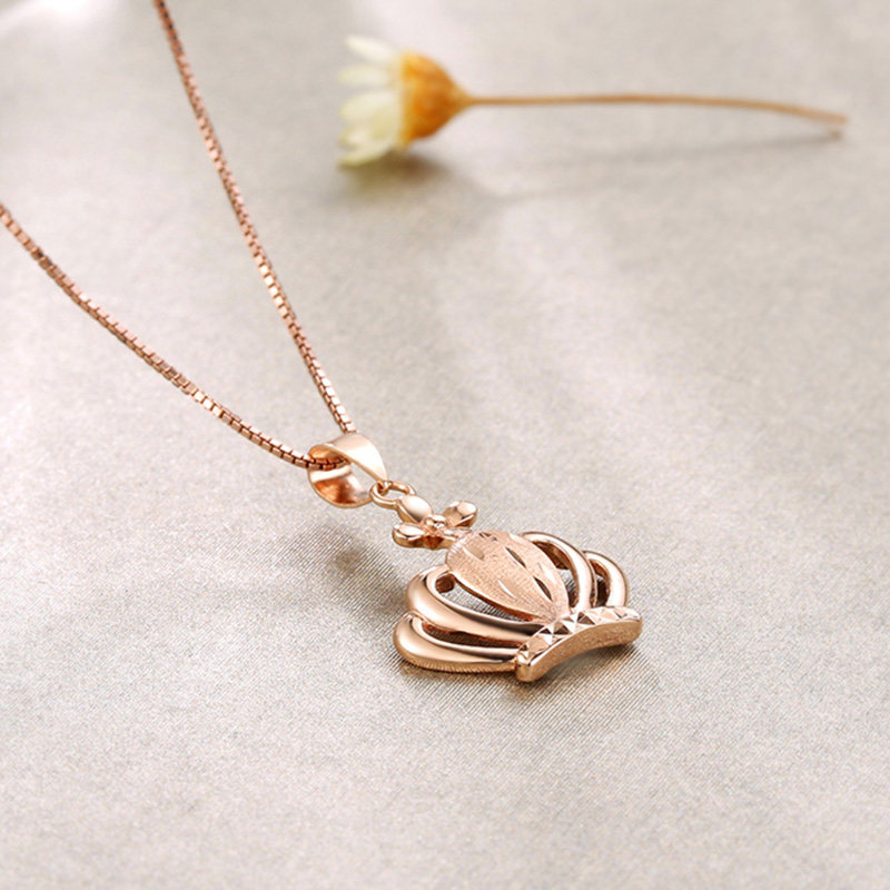 潮宏基珠宝 公主桂冠 红18k金吊坠挂坠玫瑰金女