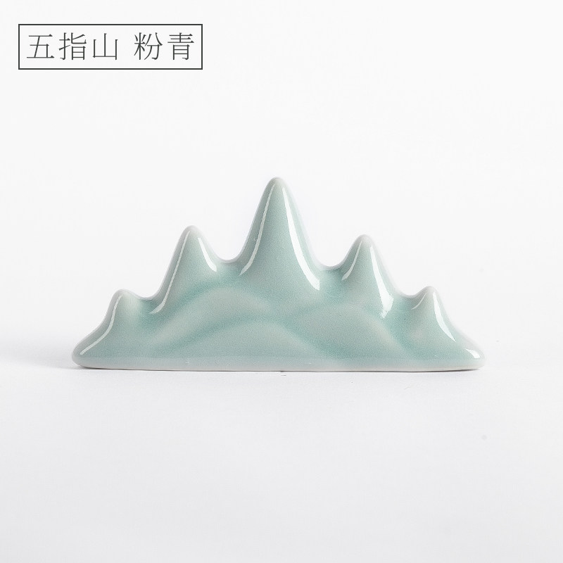 御宝阁创意陶瓷毛笔架笔山笔搁三指五指笔架小摆件学生初学者笔置笔托搁