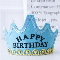 Birthday hat childrens male and female baby Princess Golden Crown 1 year old 2 two birthday decoration