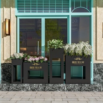 Outdoor wrought iron stainless steel combined flower box flower trough anti-rust flower device outside the flower bed sales department flower pot flower pond customization