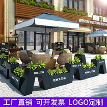 Outdoor wrought iron flower bed Cafe leisure outdoor sales department bar planter Golf course flower box combination