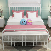 Nordic Iron Bed 1 5 m light luxury double bed modern minimal net red single bed rental iron rack bed