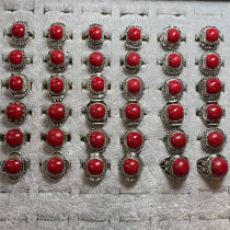 (soloni) Nepal pure handmade inlay 925 silver Old Snow Bashiabar Pearl Retro Lady Ring