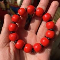 (Sooni Jewelry Silver Jewelry) Qing Dynasty old Xueba glazed Glass Beads Bag Old Hand Strings Bracelet