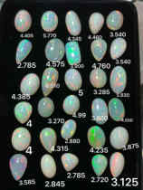 (soloni) natural color treasure white opal bare stone handmade custom DIY ring pendant