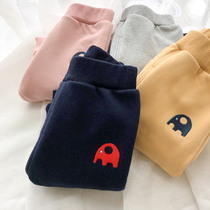 Baby pants plus thick winter boy and childrens casual pants girl pants baby cotton wear autumn and winter clothes