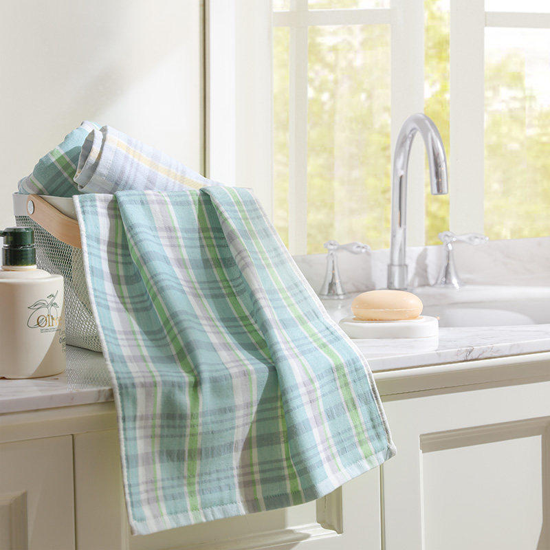 lovo家纺罗莱生活 出品纯棉洗脸家用毛巾 清怡精梳无捻双层纱面巾