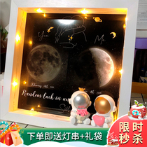 Little Red Book Astronaut Astronaut Moon Photo Frame Hollow 6cm Thickened Stereo Frame Birthday Tanabata Christmas Gift