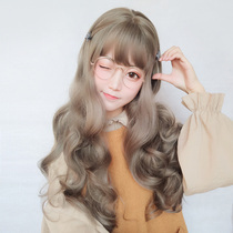 Wig female long curly hair gentle big waves net red cute Lolita round face student simulation fluffy natural headgear