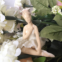 Stock Old Stock Eu Style American Countryside Home Scenario Decoration Crafts Ceramic Pendulum Mini Ballet Girl