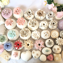 Stock Old stock European style American home scenario Decorative Crafts Ceramic Pendulum hand knead Flowers First Decorated box Incense Smoked Jar