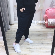 Fat fairy Yingying Lady Fat MM Han Edition Han Simple Handy Handy Wears with Feet Relax Leisure Pants