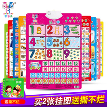 Sound early education Wall chart pinyin alphabet Wall sticker Phonics training to recognize digital initials and vowels Baby to recognize the map cognition