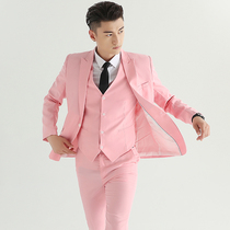 Studio theme suit suit slim dress three-piece suit Handsome mens wedding photo photo performance photo suit