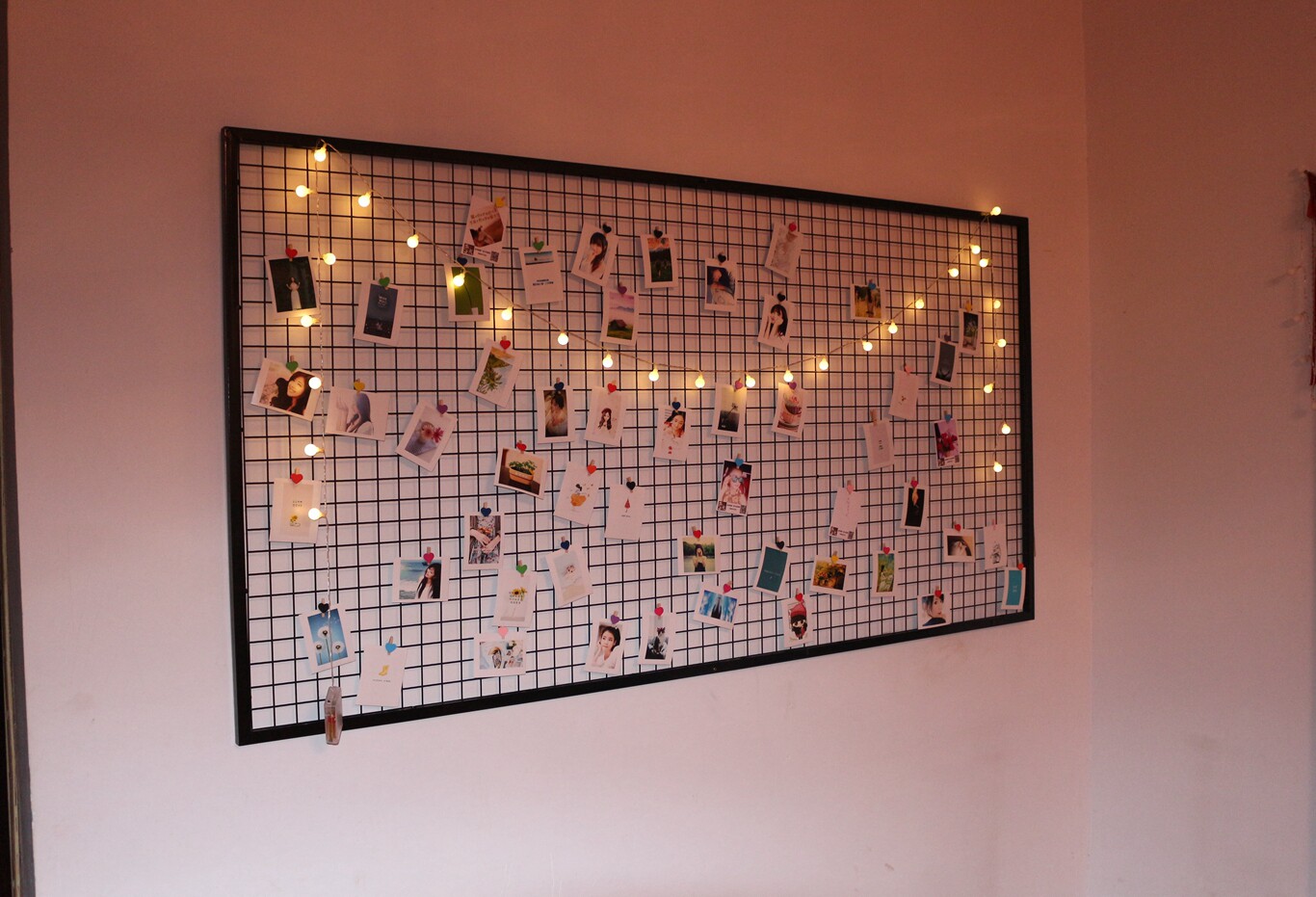 新品铁艺网格照片墙工作室居家装饰简约墙挂现代创意相框北欧壁饰