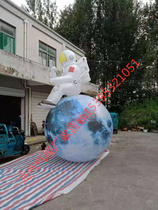 Moon Popularity Inflatable Cartoon Liftoff Model Astronaut Moon Glowing Aircraft Rocket to Decorate Spaceship