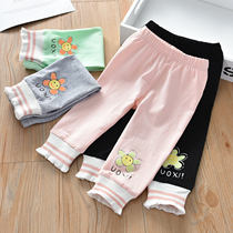 Girls leggings childrens threaded trousers small daisy print casual pants spring and summer baby foreign boy pants