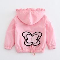 Childrens clothing girls 2021 spring new baby hooded cardigan baby three-dimensional bow jacket jacket