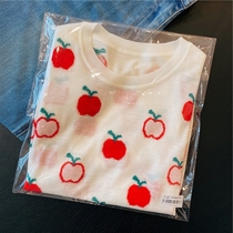 Brand factory discount store clear goods ~ wool cashmere light thin and delicate and delicate jacquard white round collar knit T-shirt woman