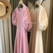 Brand discount store mall Withdrawal Womens Foreign Trade Clear Cabin Peach Hearts Printed Bubble Cuff casings to closets and dress women