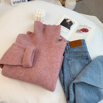 The color is really beautiful and fried white soft and glutinous cow CHAO warm loose wool turtleneck sweater women