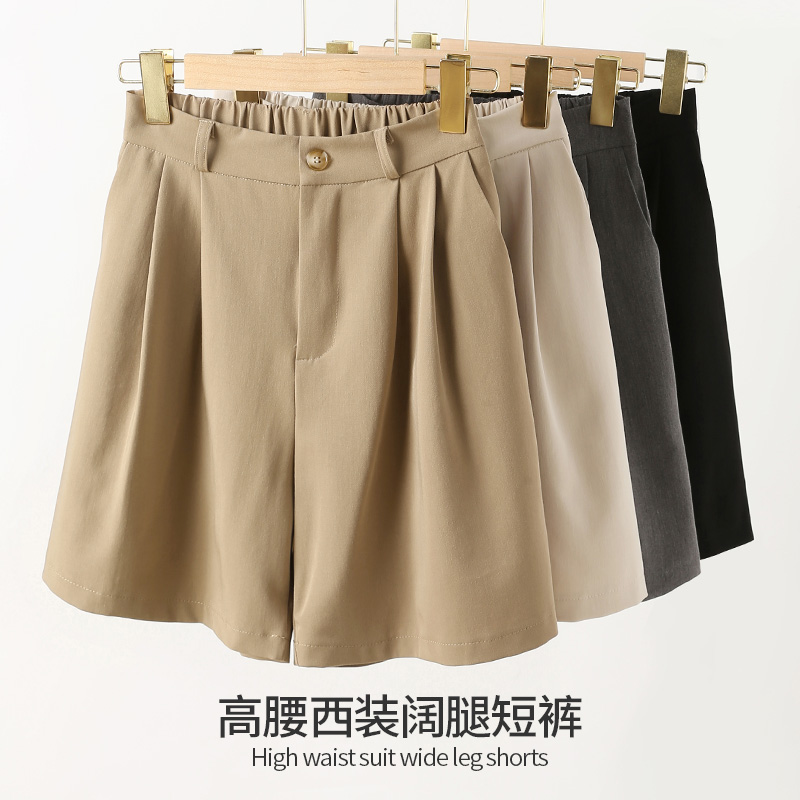 送皮带】艾米恋高腰西装短裤宽松小个子阔腿