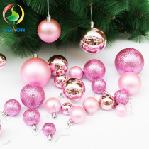 Pink Christmas tree decoration ball bright Asian ball color ball shopping mall office shop window ceiling hanging ball layout