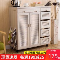 Dining side cabinet Solid wood modern Chinese simple dining side cabinet Kitchen cupboard Household tea side cabinet storage cabinet storage cabinet