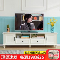 Solid wood TV cabinet Modern simple small apartment light luxury living room household economical American TV cabinet coffee table combination