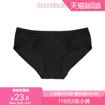 6IXTY8IGHT 68 new lace hollow sexy solid color crotch cotton womens underwear female PT07860