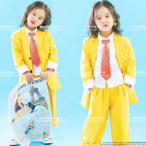 Photo studio childrens yellow suit personality big child photography theme costume photo art photo model card catwalk show costume