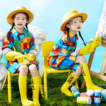 Photo studio childrens clothing tide children photography oil painting wind child personality photo art photo tide card cover magazine