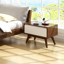 Nordic style bedside table Japanese bedroom matching bedside table log environmental protection side cabinet simple modern style small apartment