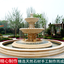 Stone Sculpture Fountain Water View Customized Large Marble Stone Water Battery Yard Campus European-style Bowl Sculpture