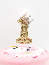 ins birthday digital candle crown net red creative nemesis red party birthday cake decoration children scene arrangement