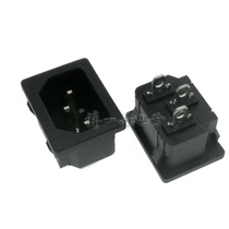 AC power socket AC-05 iron all copper 3 pin word interface card position type no screw hole embedded